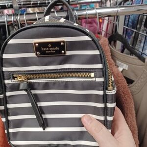 Kate Spade Striped Black and White Backpack